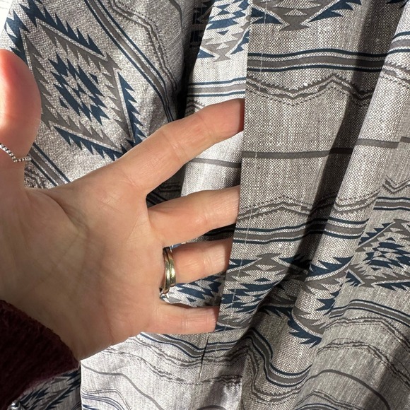 Ariat VentTEK Outbound Classic LS Shirt Grey Navy Southwestern Aztec Mens L T - Picture 10 of 14